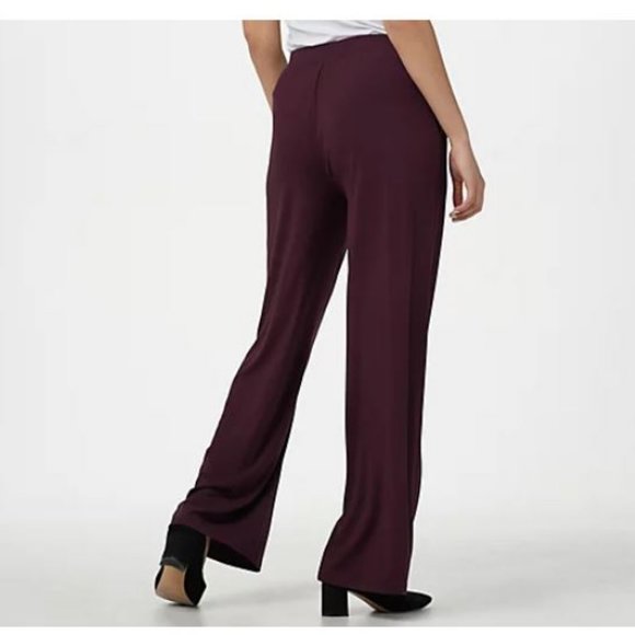 LOGO by Lori Goldstein Solid Pull-On Wide-Leg Pant - Picture 2 of 2